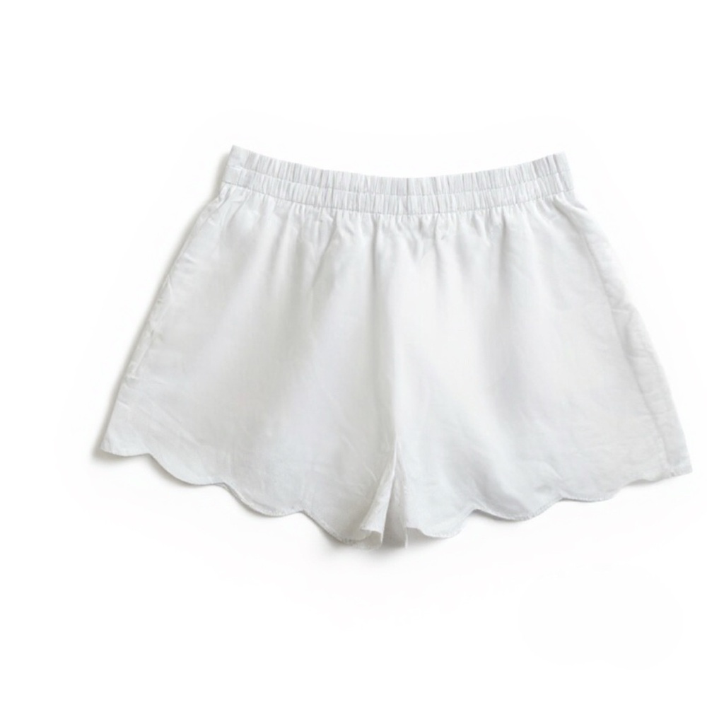 Eesome Linen Scallop Hem Pull On Shorts - XL